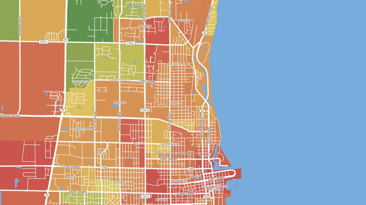 53140, WI Map of Theft Rates