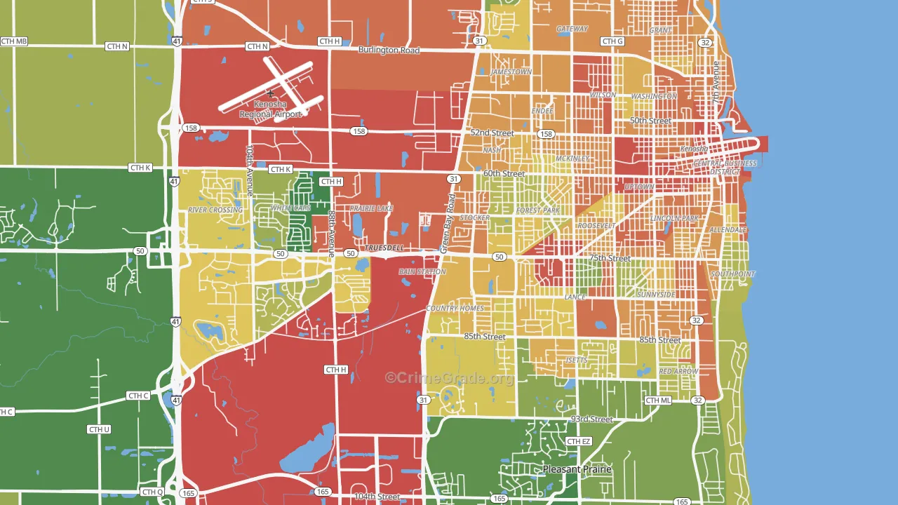 53142, WI Map of Theft Rates