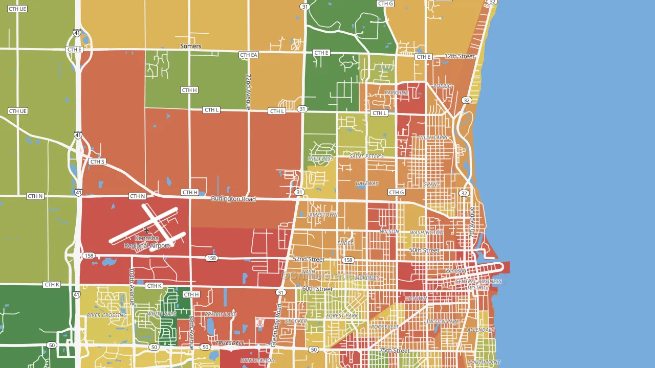 53144, WI Map of Theft Rates