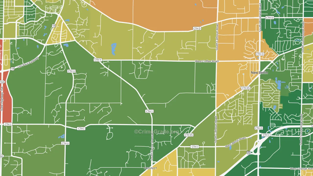 53146, WI Map of Theft Rates