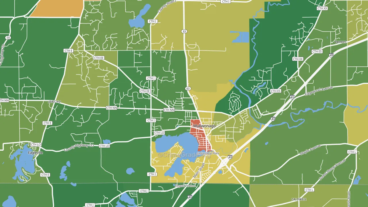 53149, WI Map of Theft Rates