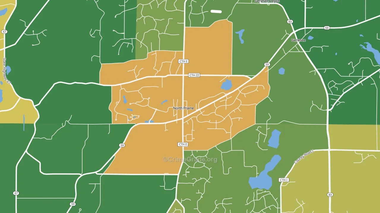 53153, WI Map of Theft Rates