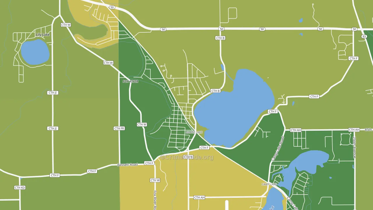 53170, WI Map of Theft Rates