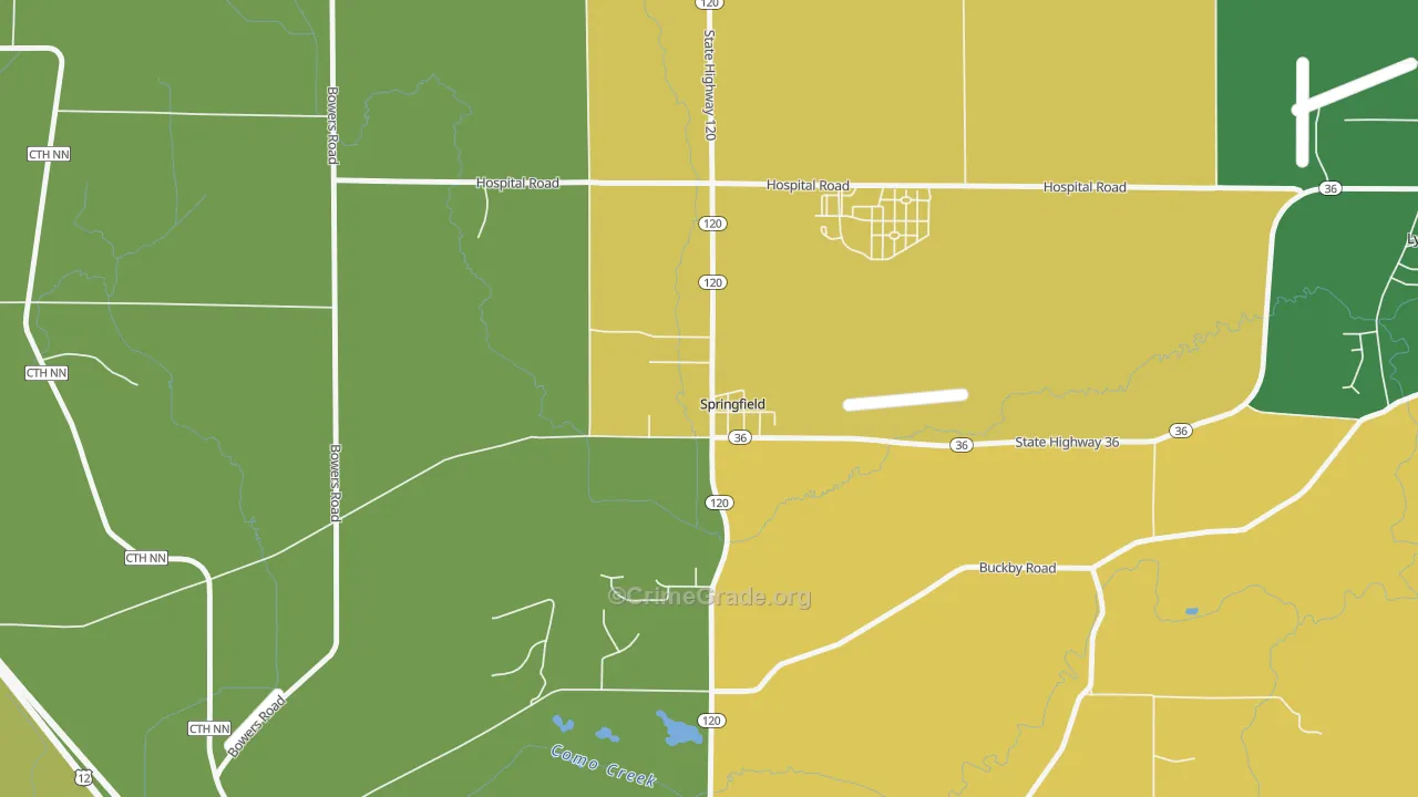 53176, WI Map of Theft Rates