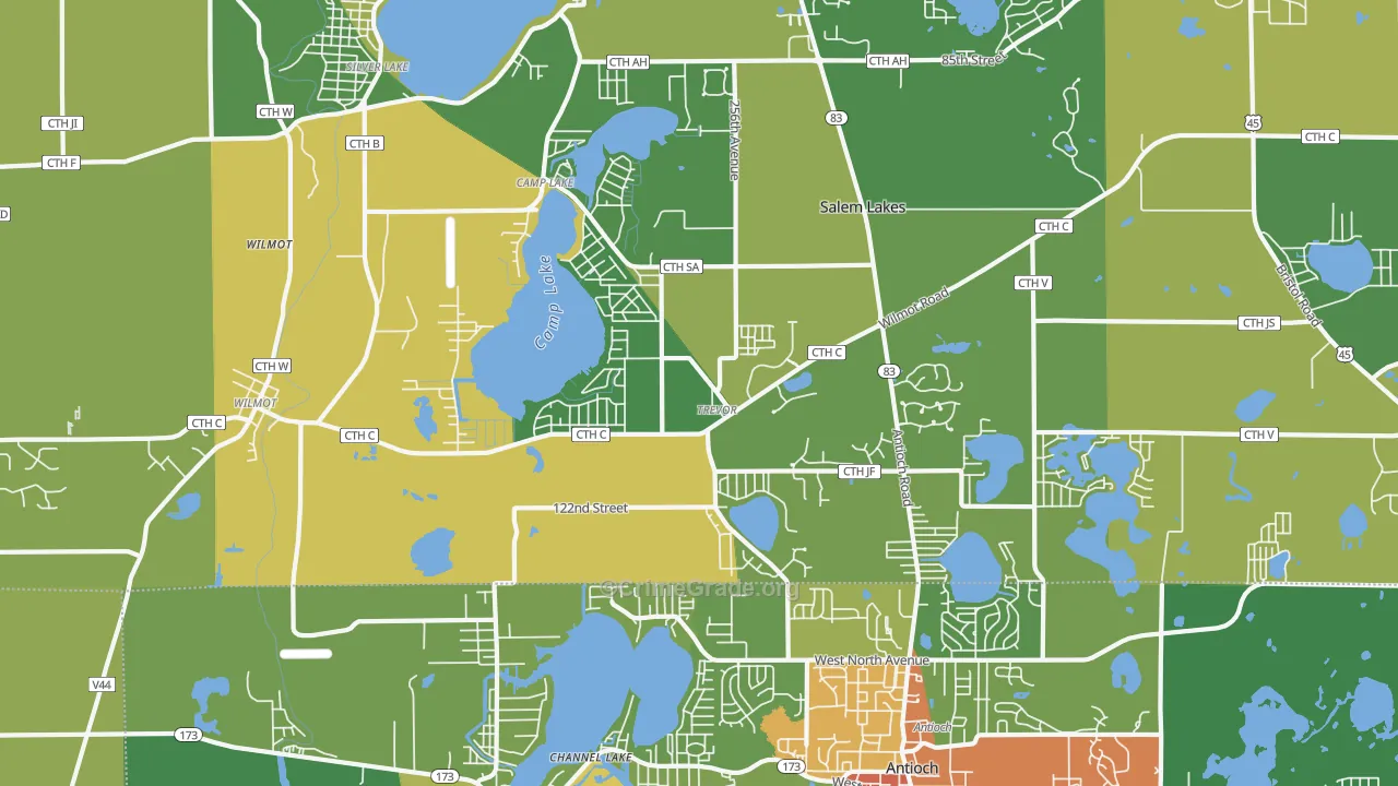 53179, WI Map of Theft Rates