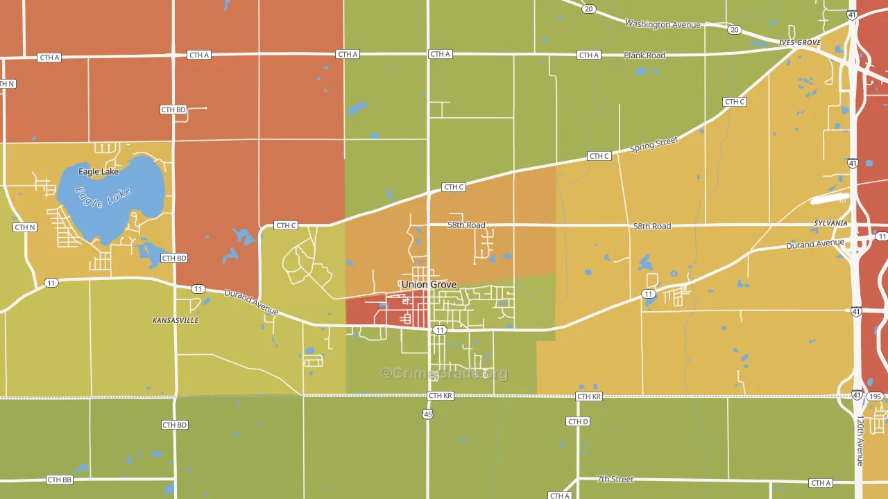 53182, WI Map of Theft Rates