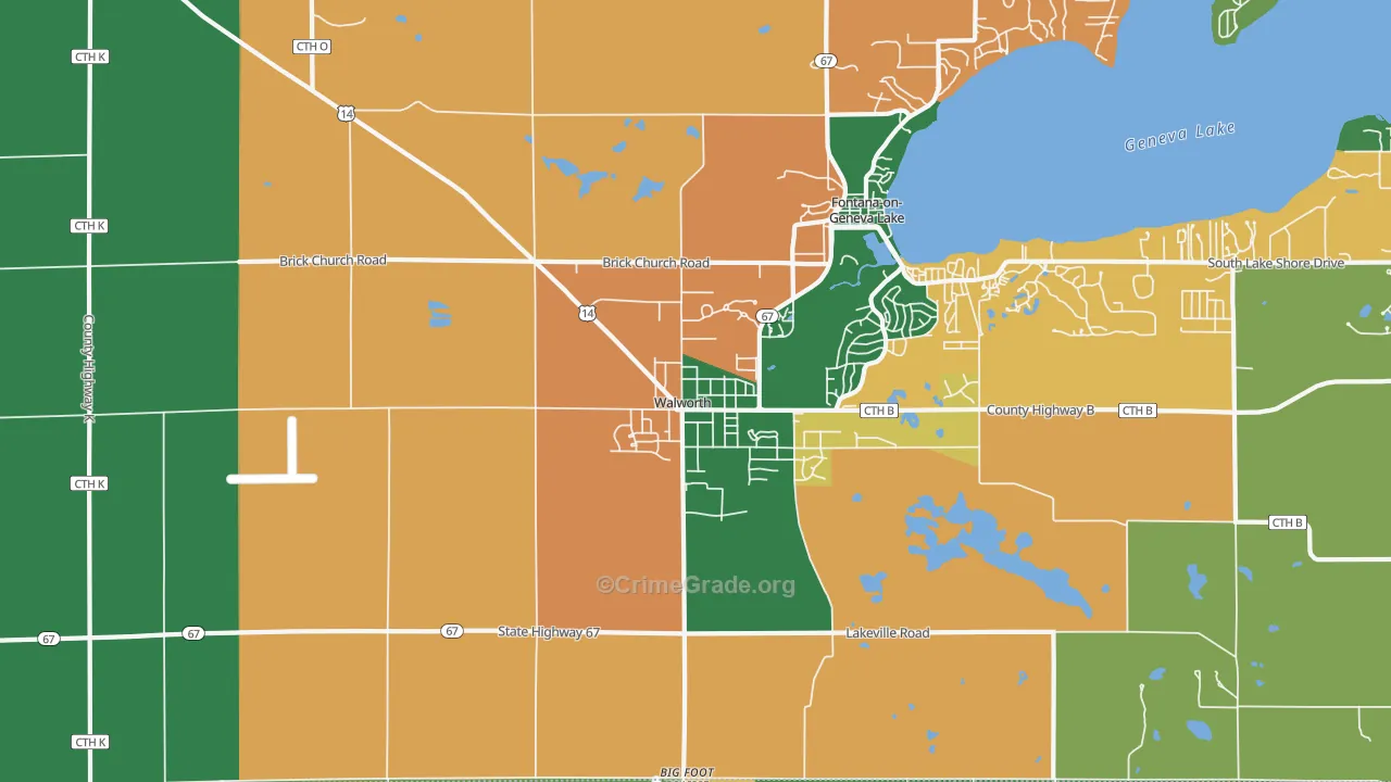 53184, WI Map of Theft Rates