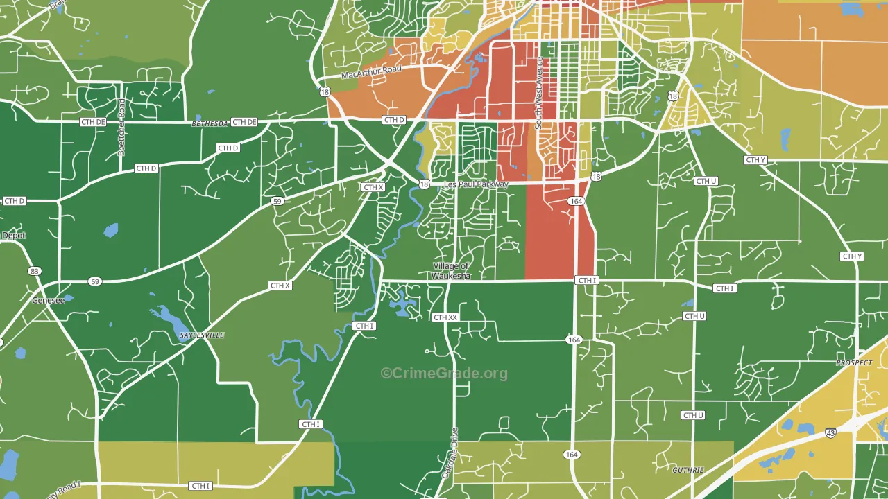 53189, WI Map of Theft Rates