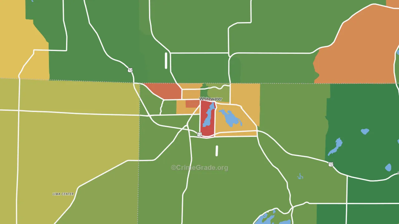 53190, WI Map of Theft Rates