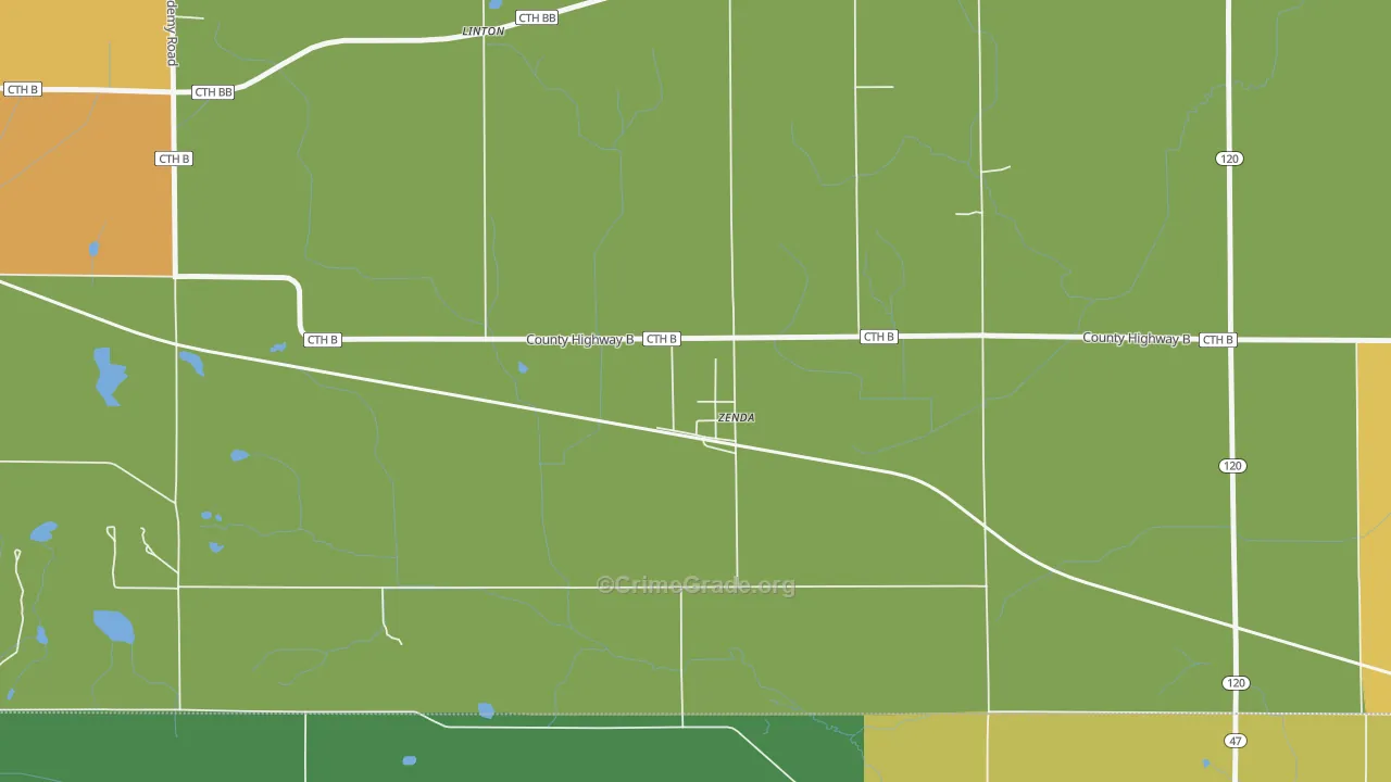 53195, WI Map of Theft Rates
