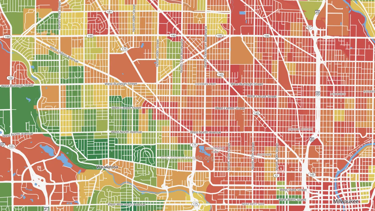 53210, WI Map of Theft Rates
