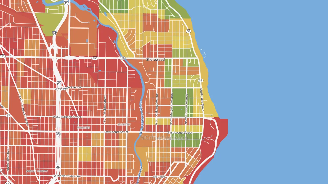 53211, WI Map of Theft Rates