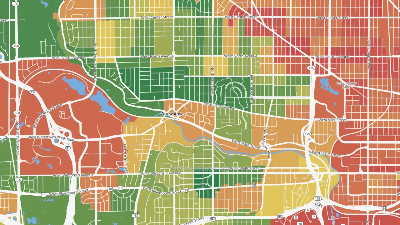 53213, WI Map of Theft Rates