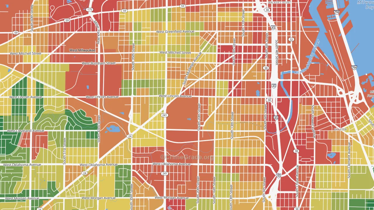 53215, WI Map of Theft Rates
