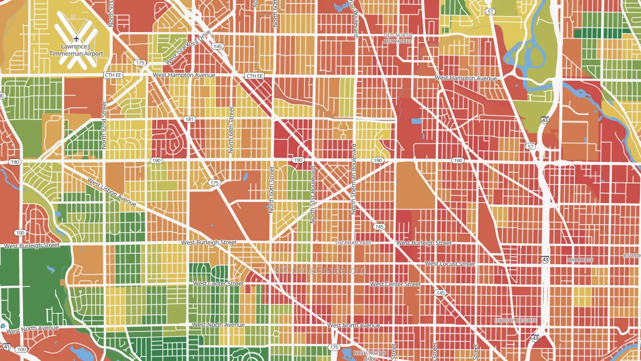 53216, WI Map of Theft Rates