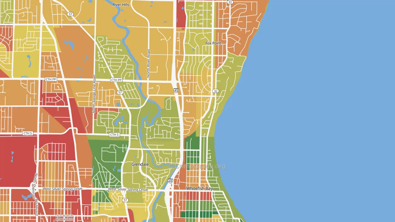 53217, WI Map of Theft Rates