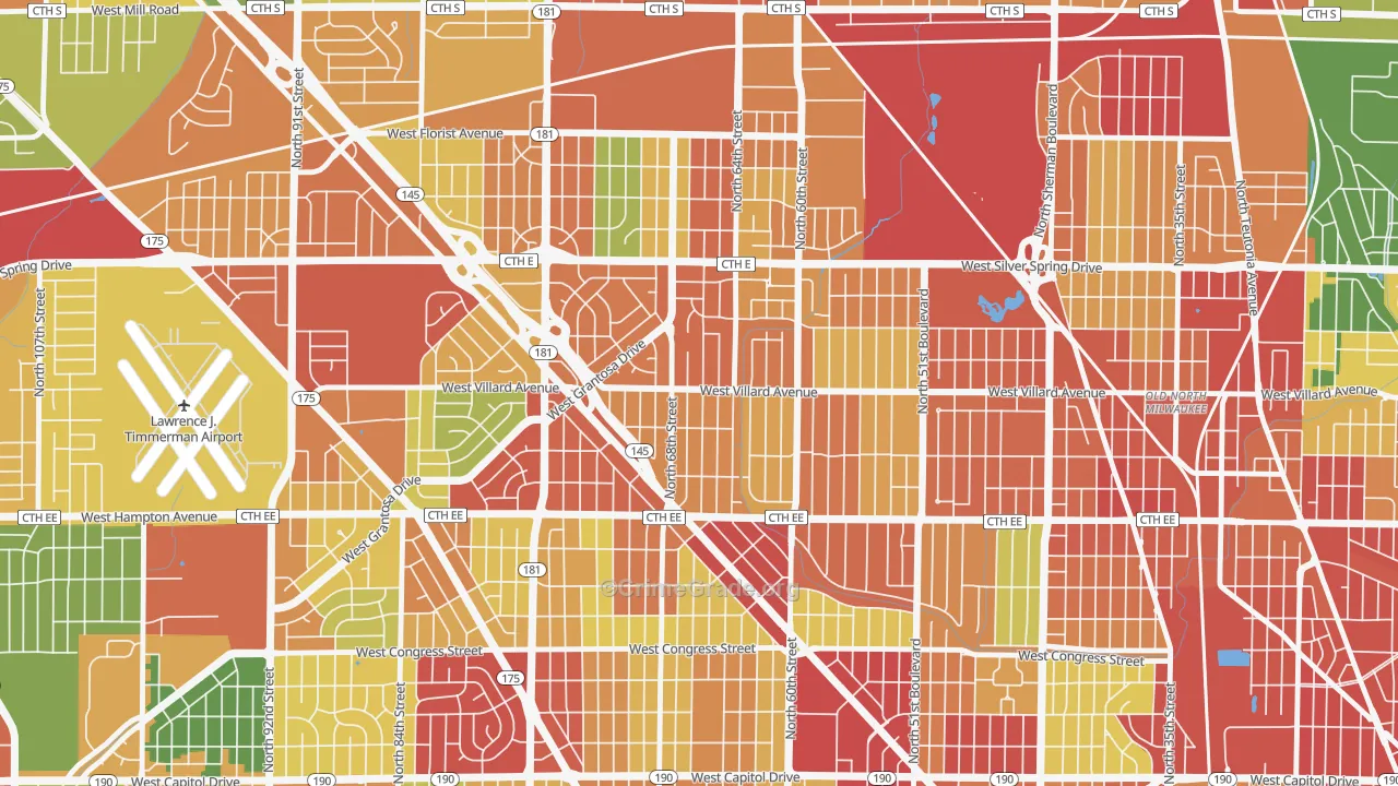 53218, WI Map of Theft Rates