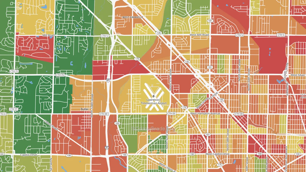 53225, WI Map of Theft Rates