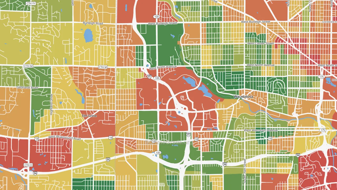 53226, WI Map of Theft Rates