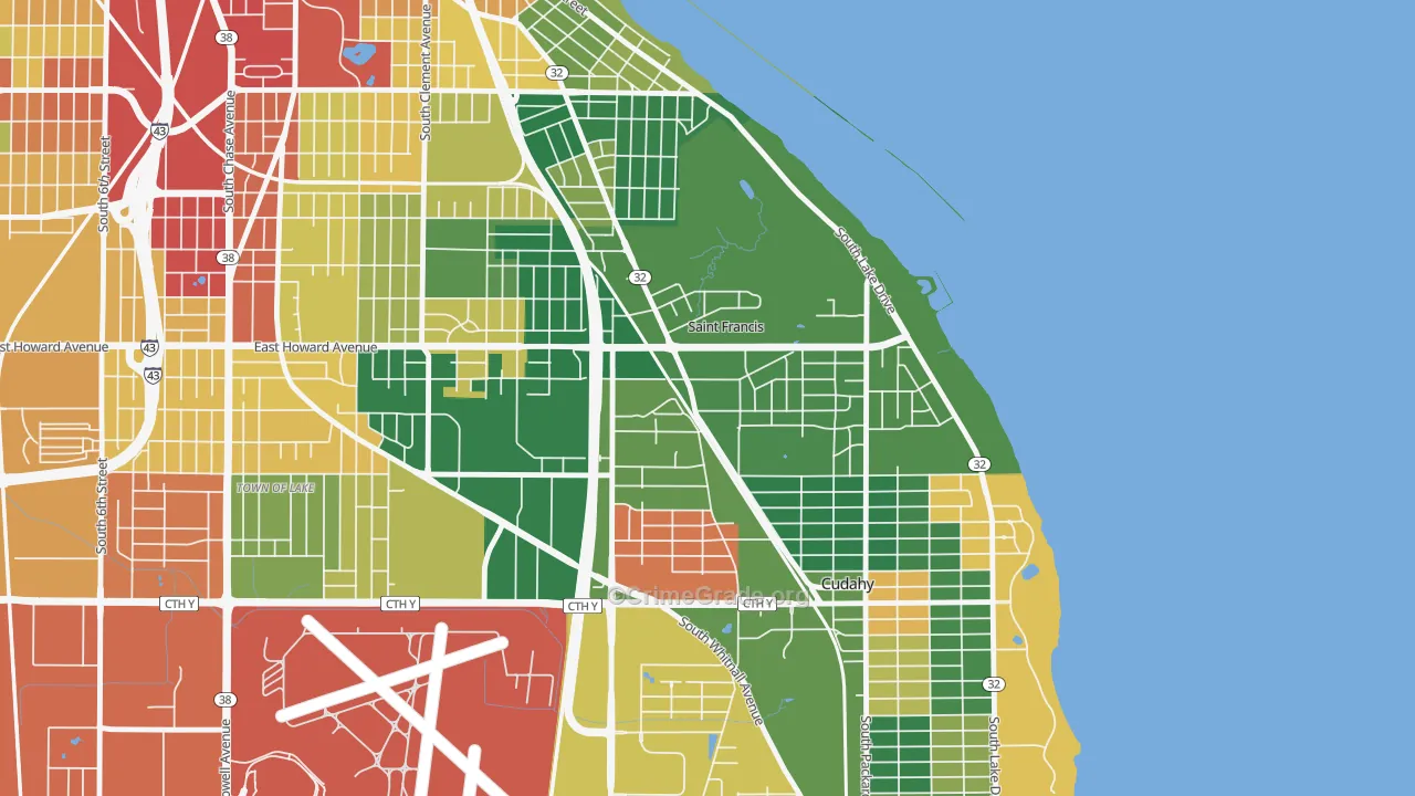 53235, WI Map of Theft Rates