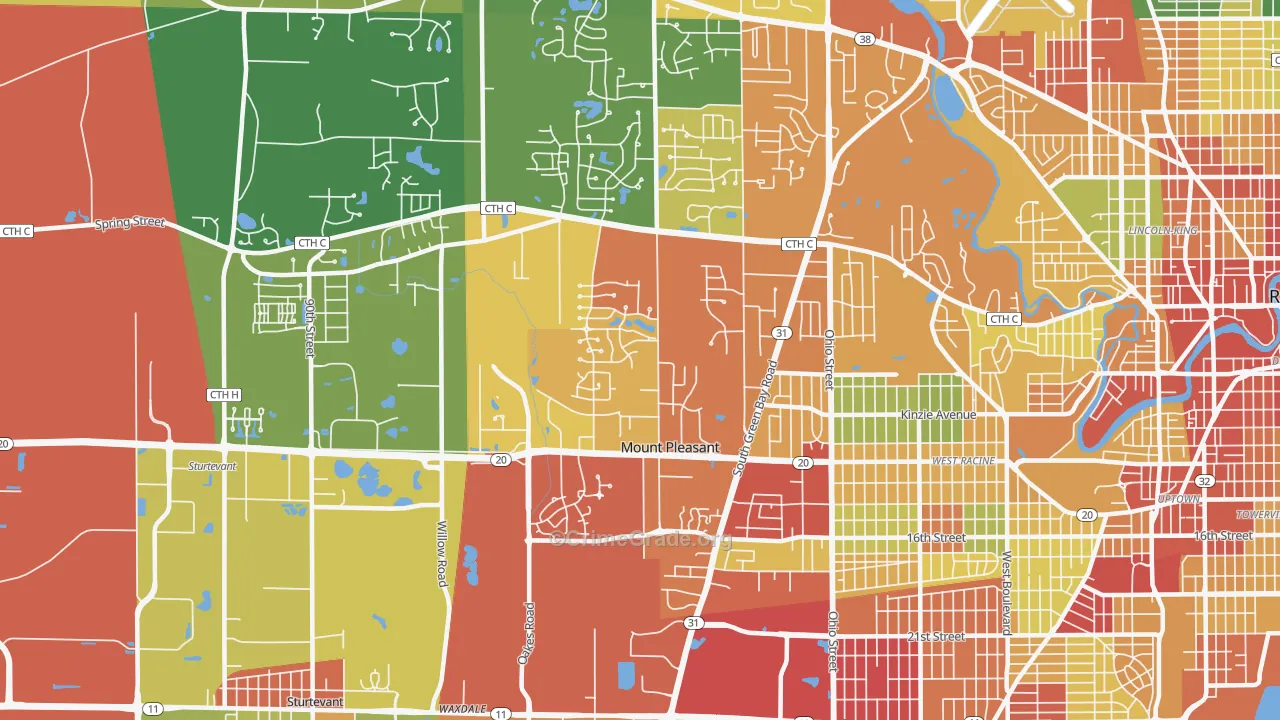 53406, WI Map of Theft Rates