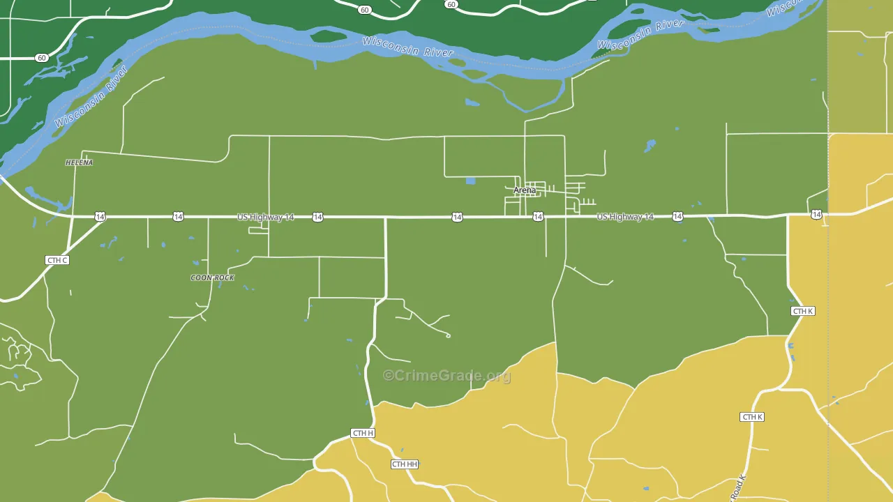 53503, WI Map of Theft Rates