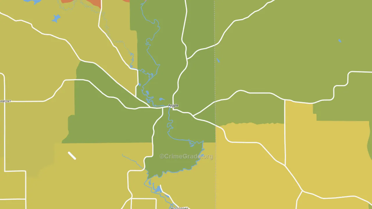 53504, WI Map of Theft Rates