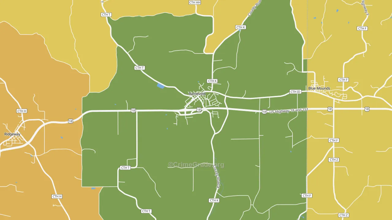 53507, WI Map of Theft Rates