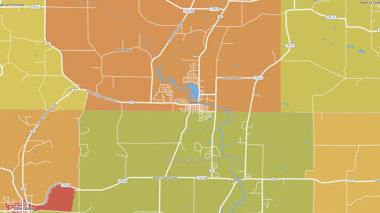 53508, WI Map of Theft Rates