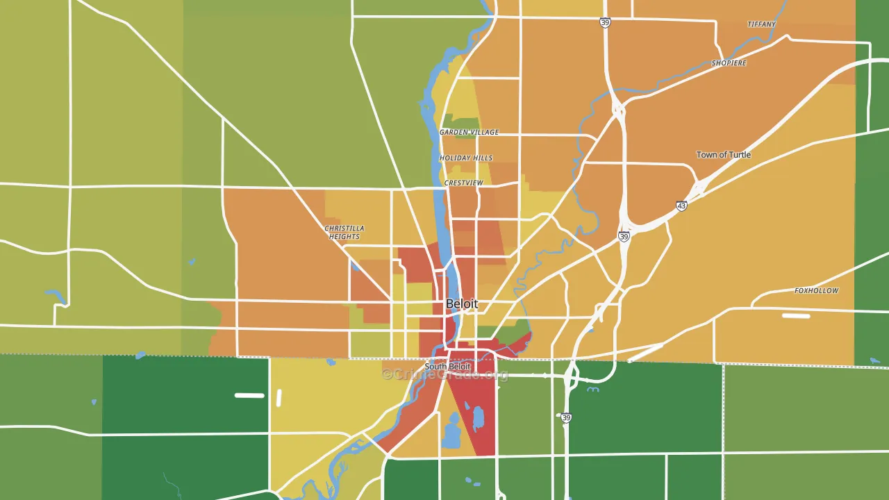 53511, WI Map of Theft Rates