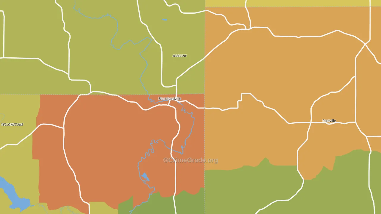 53516, WI Map of Theft Rates
