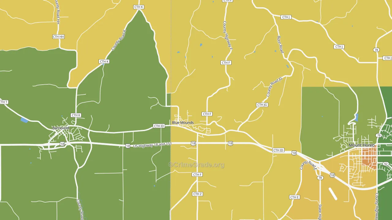 53517, WI Map of Theft Rates