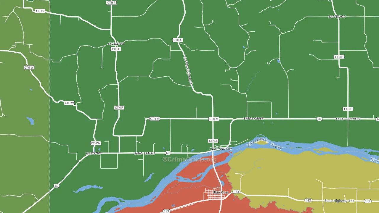 53518, WI Map of Theft Rates