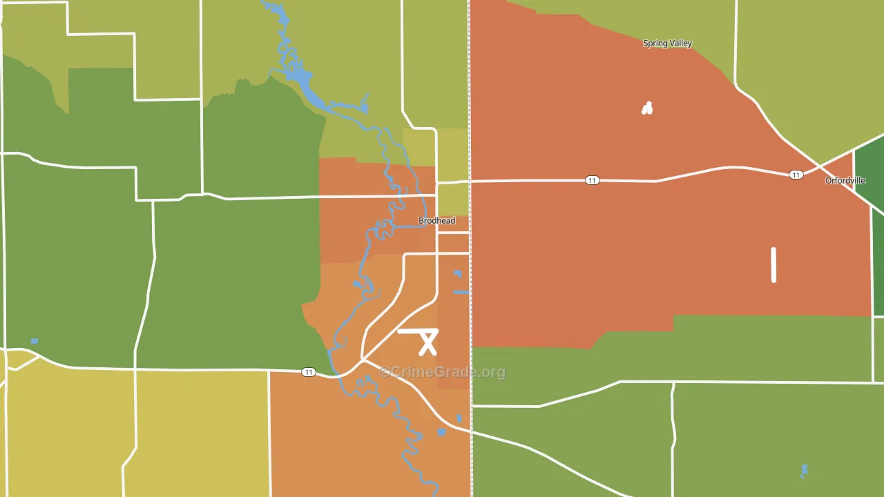 53520, WI Map of Theft Rates