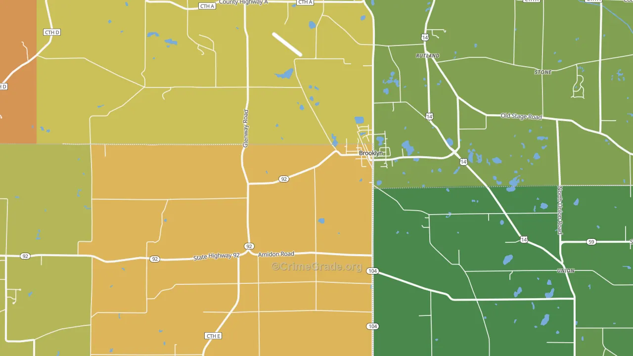 53521, WI Map of Theft Rates