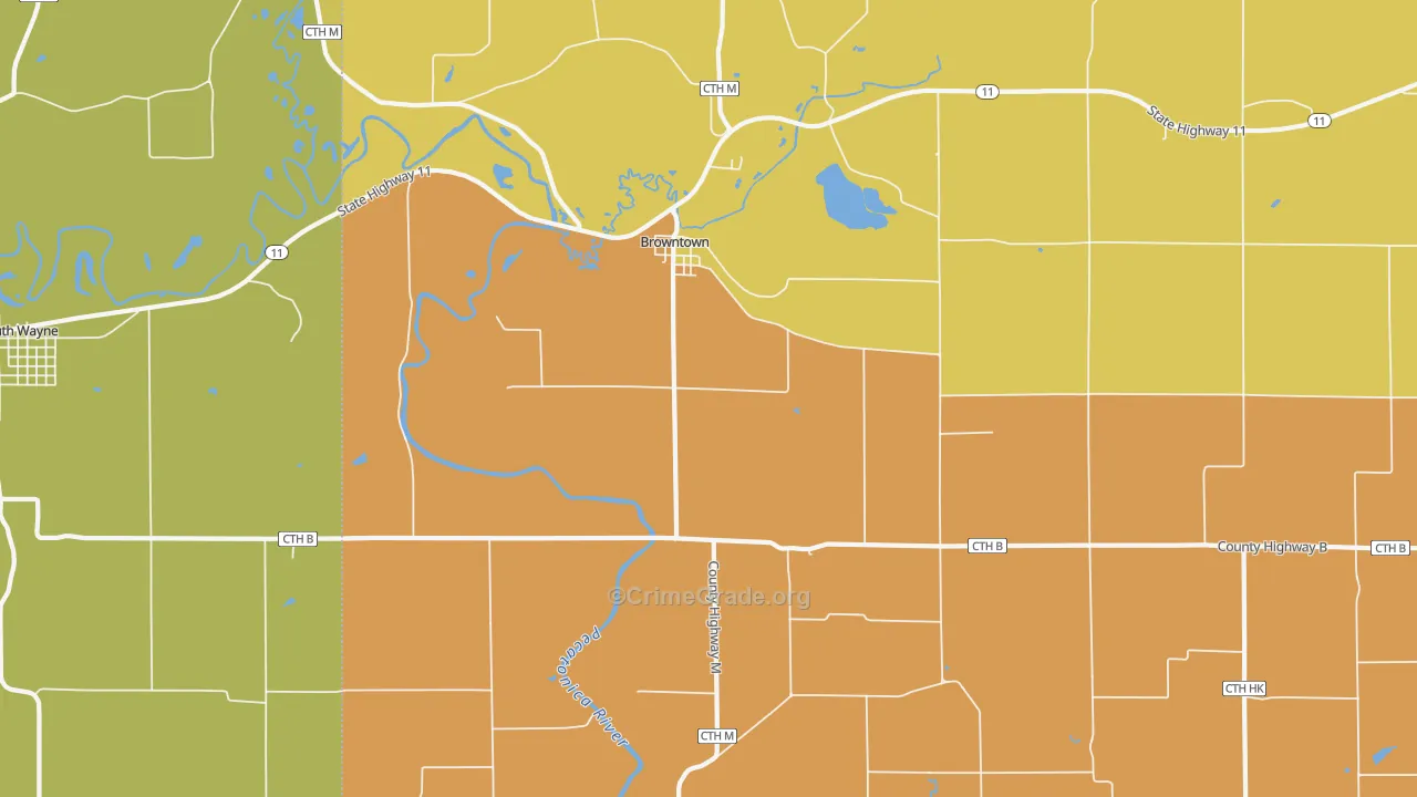 53522, WI Map of Theft Rates