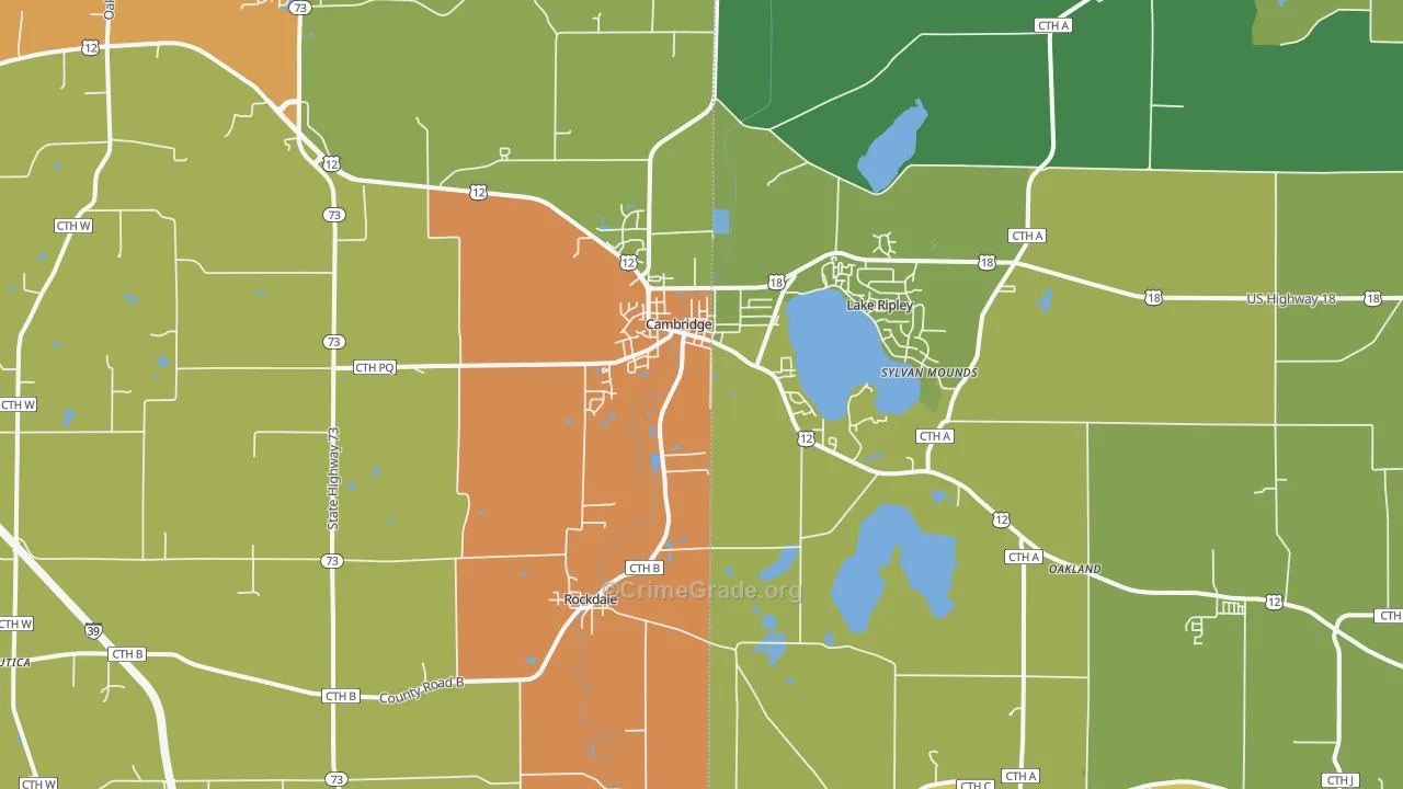 53523, WI Map of Theft Rates
