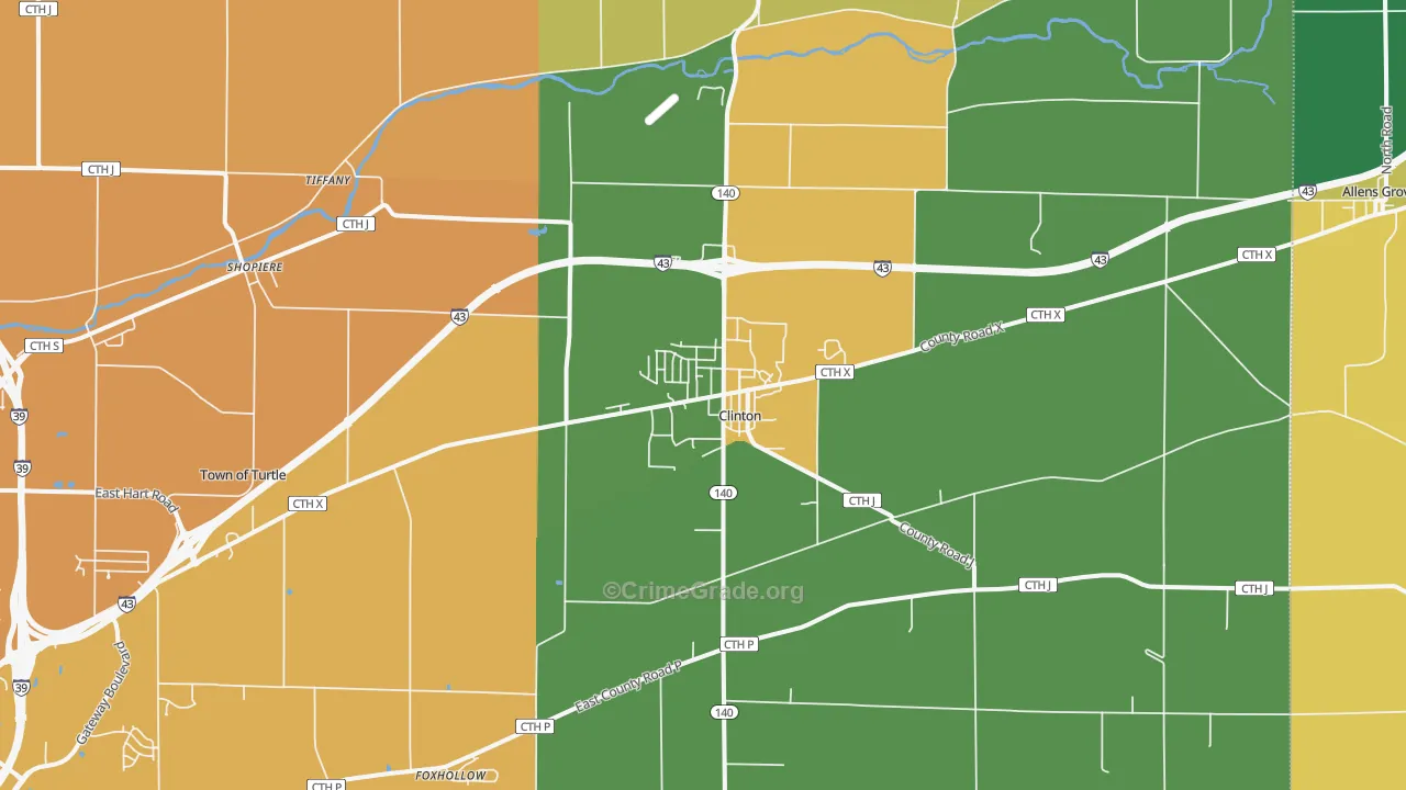 53525, WI Map of Theft Rates