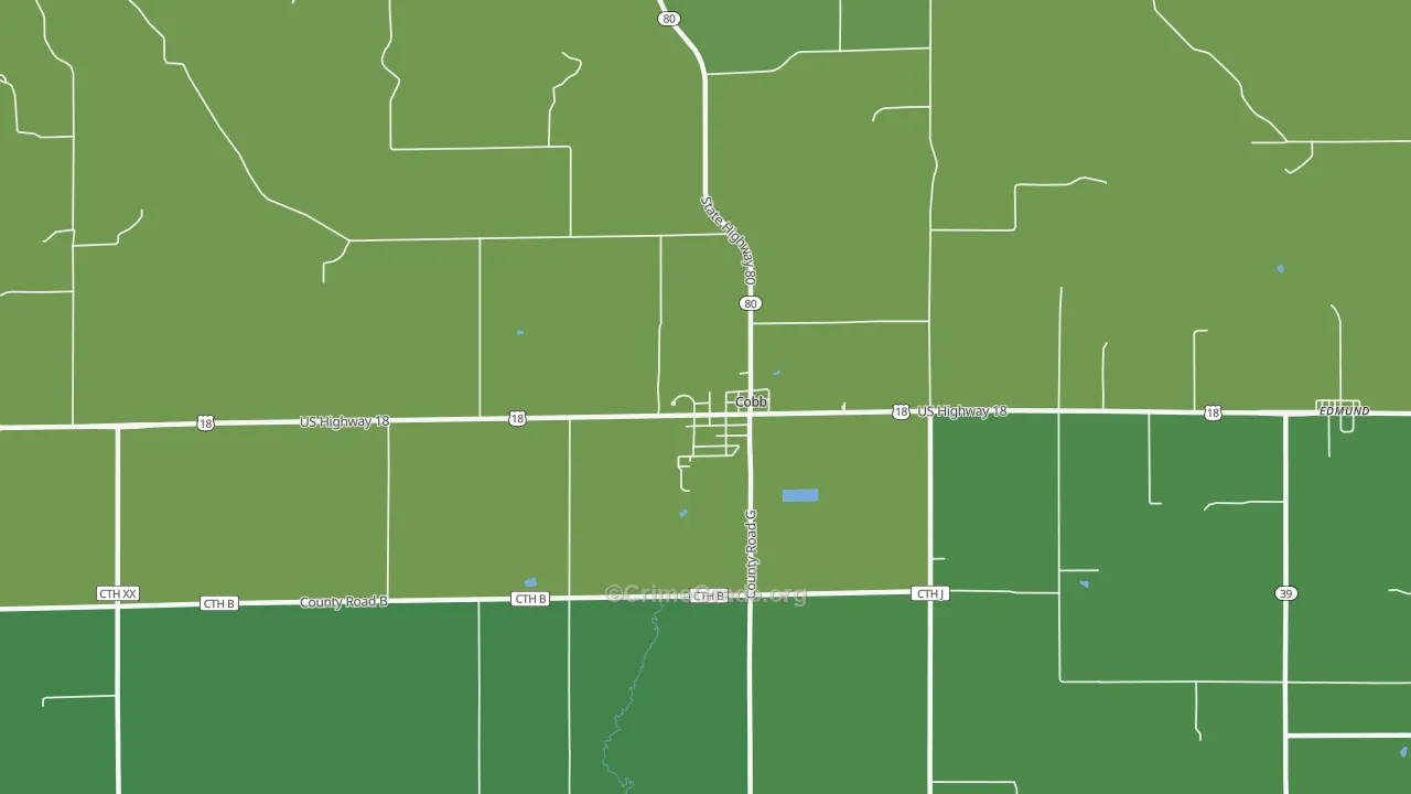 53526, WI Map of Theft Rates