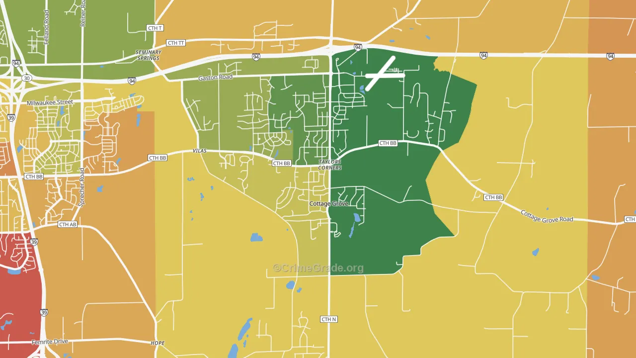 53527, WI Map of Theft Rates