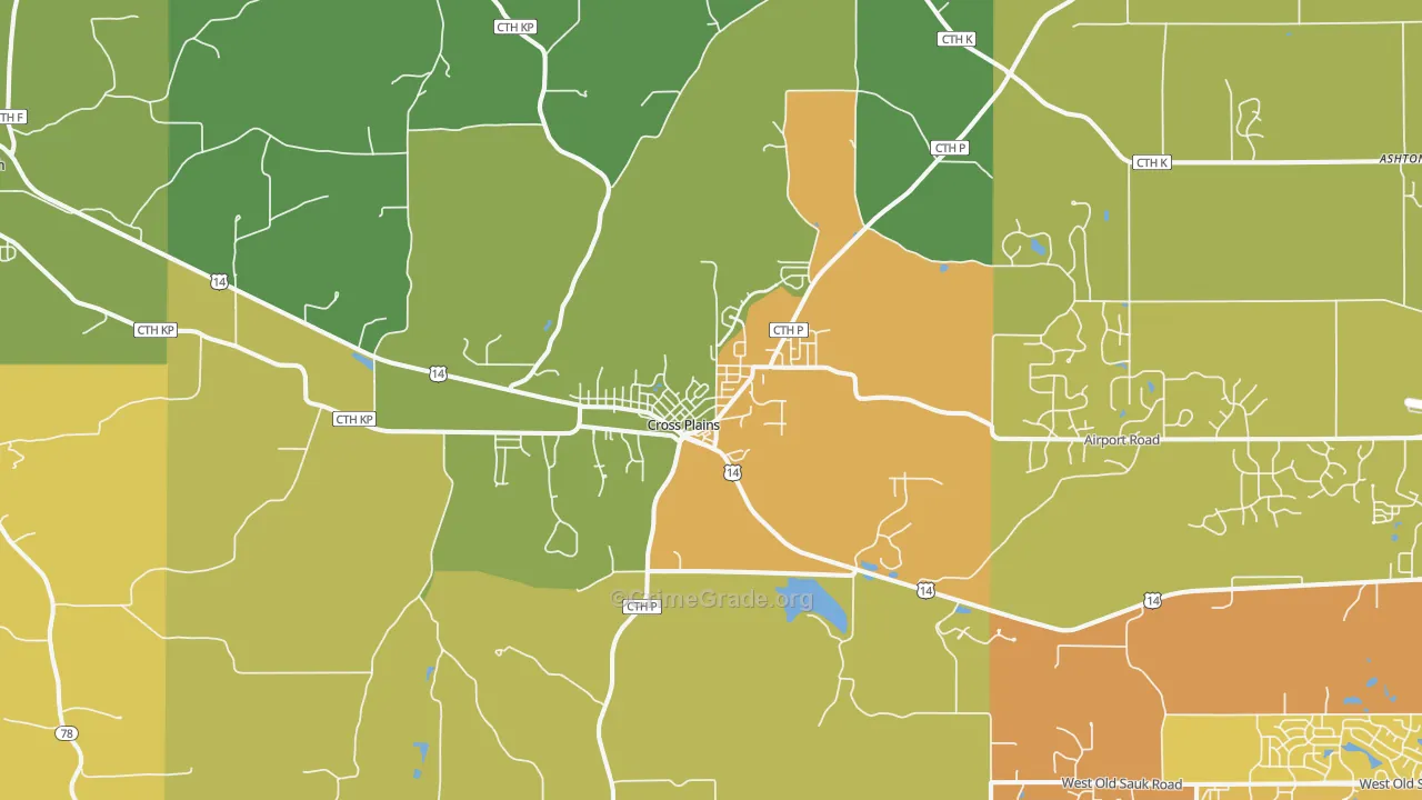 53528, WI Map of Theft Rates