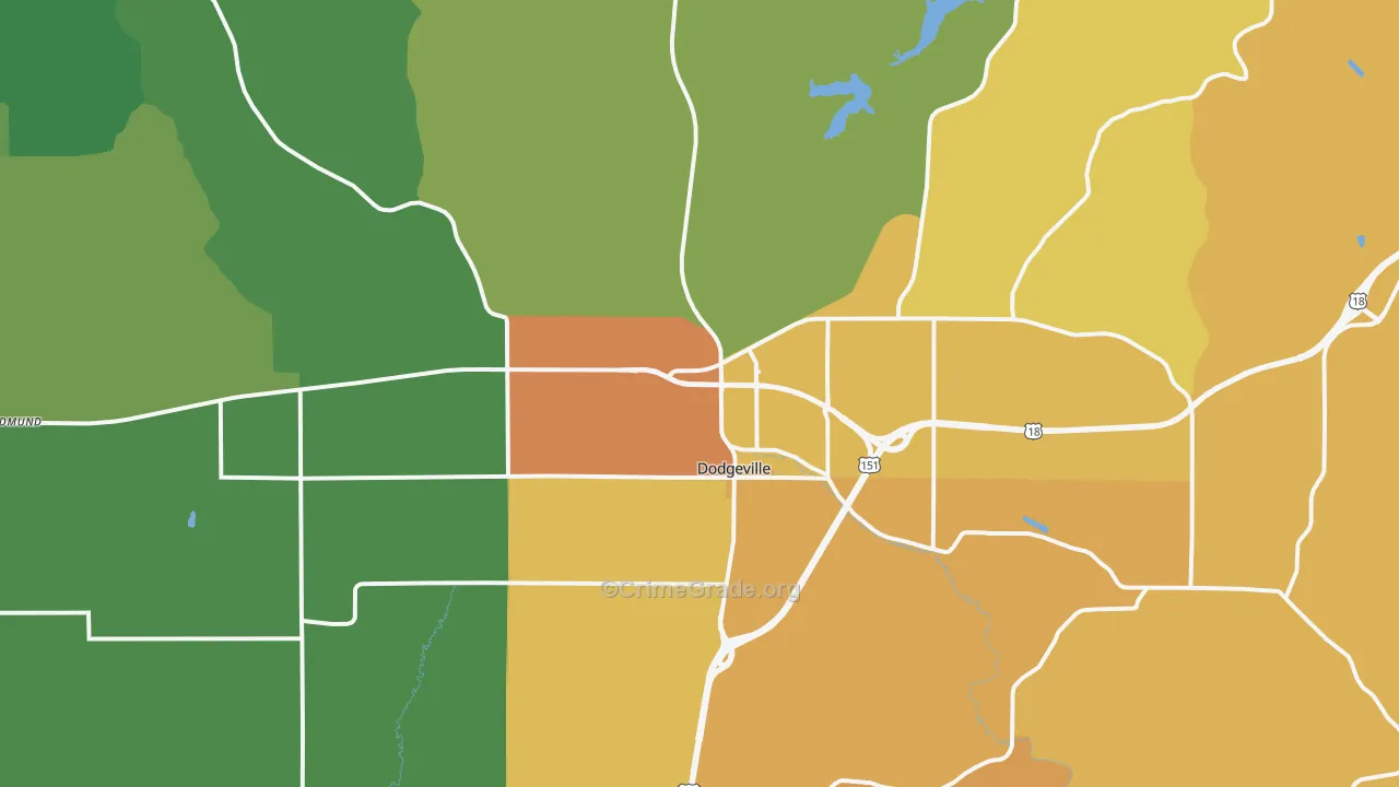 53533, WI Map of Theft Rates
