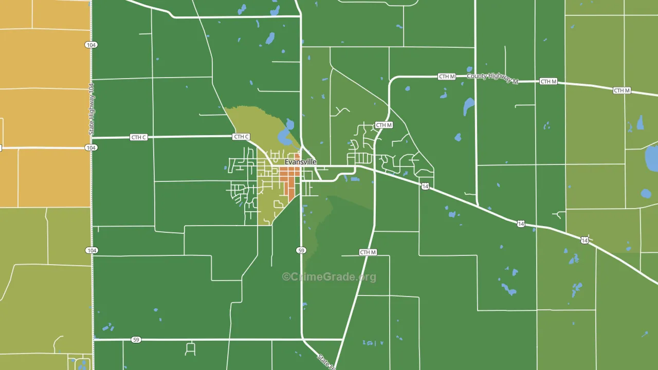 53536, WI Map of Theft Rates