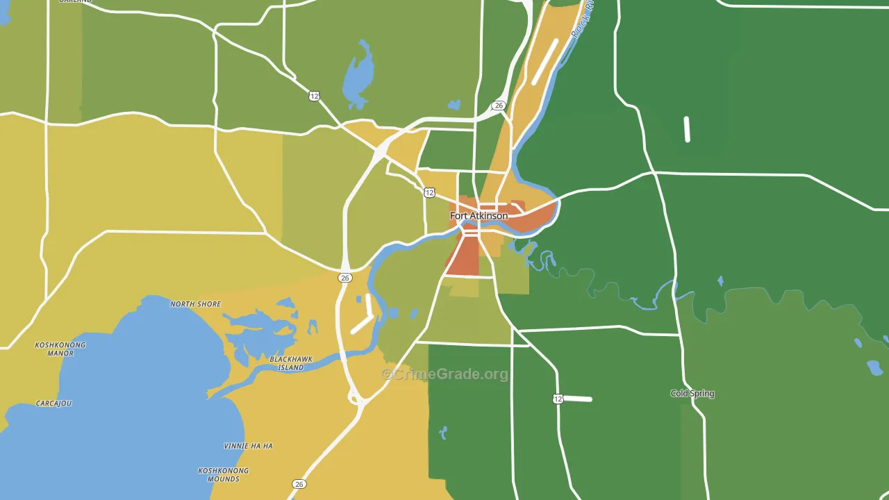 53538, WI Map of Theft Rates