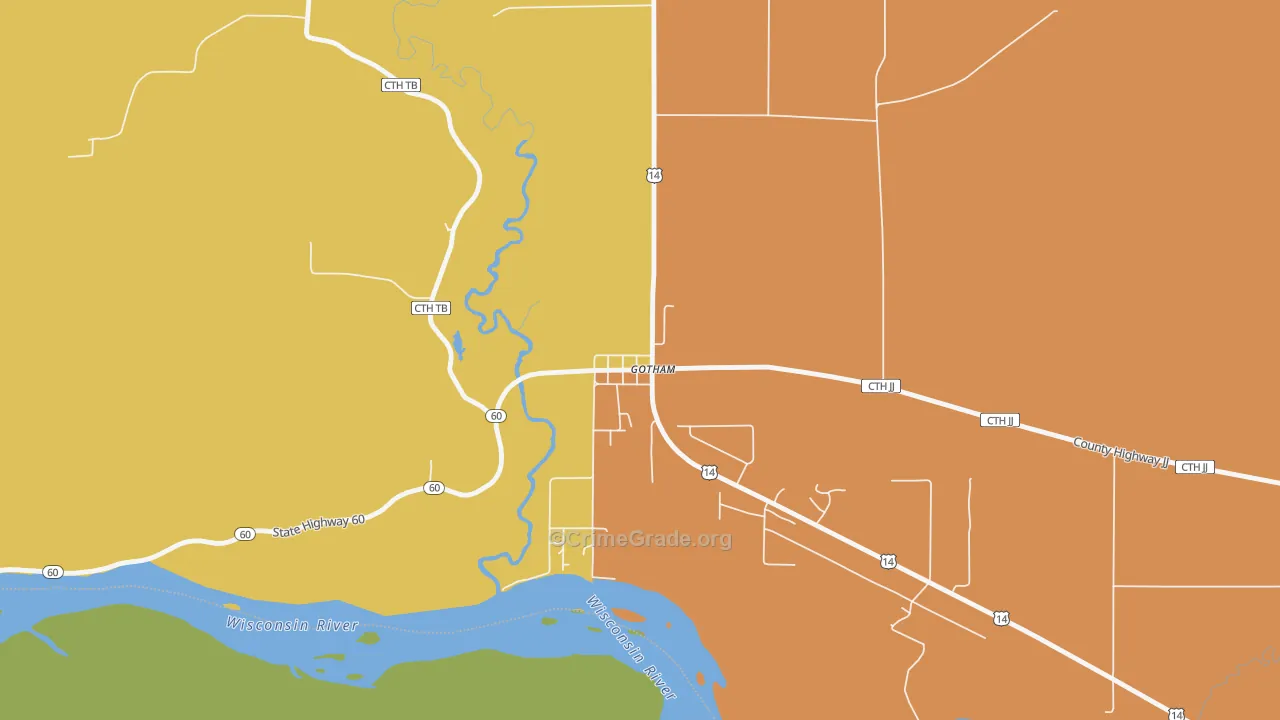 53540, WI Map of Theft Rates