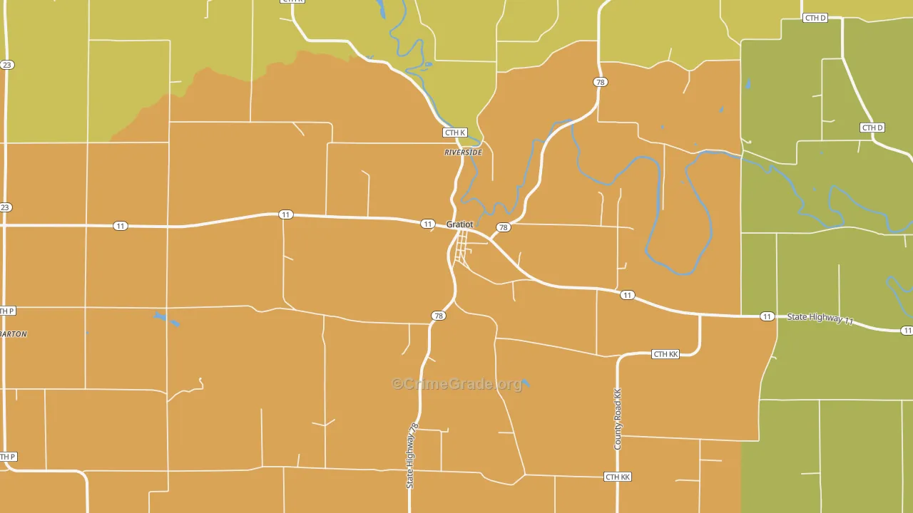 53541, WI Map of Theft Rates