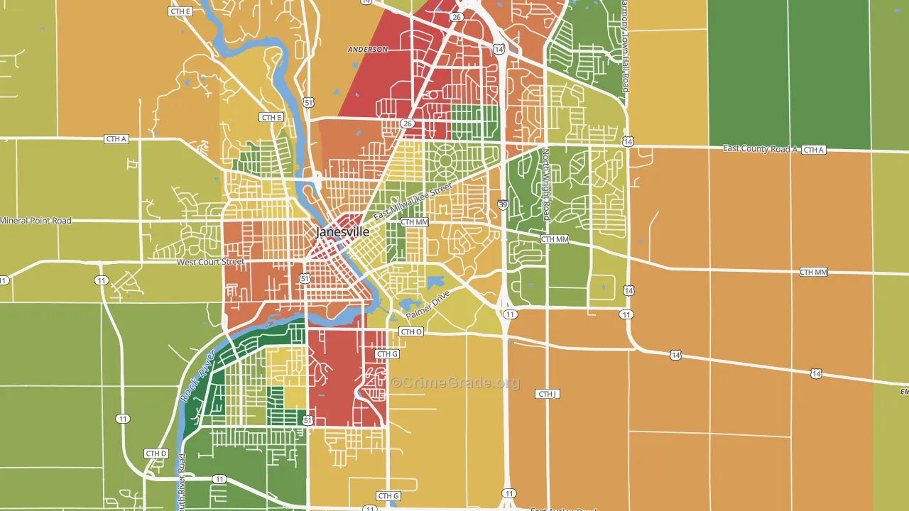 53546, WI Map of Theft Rates