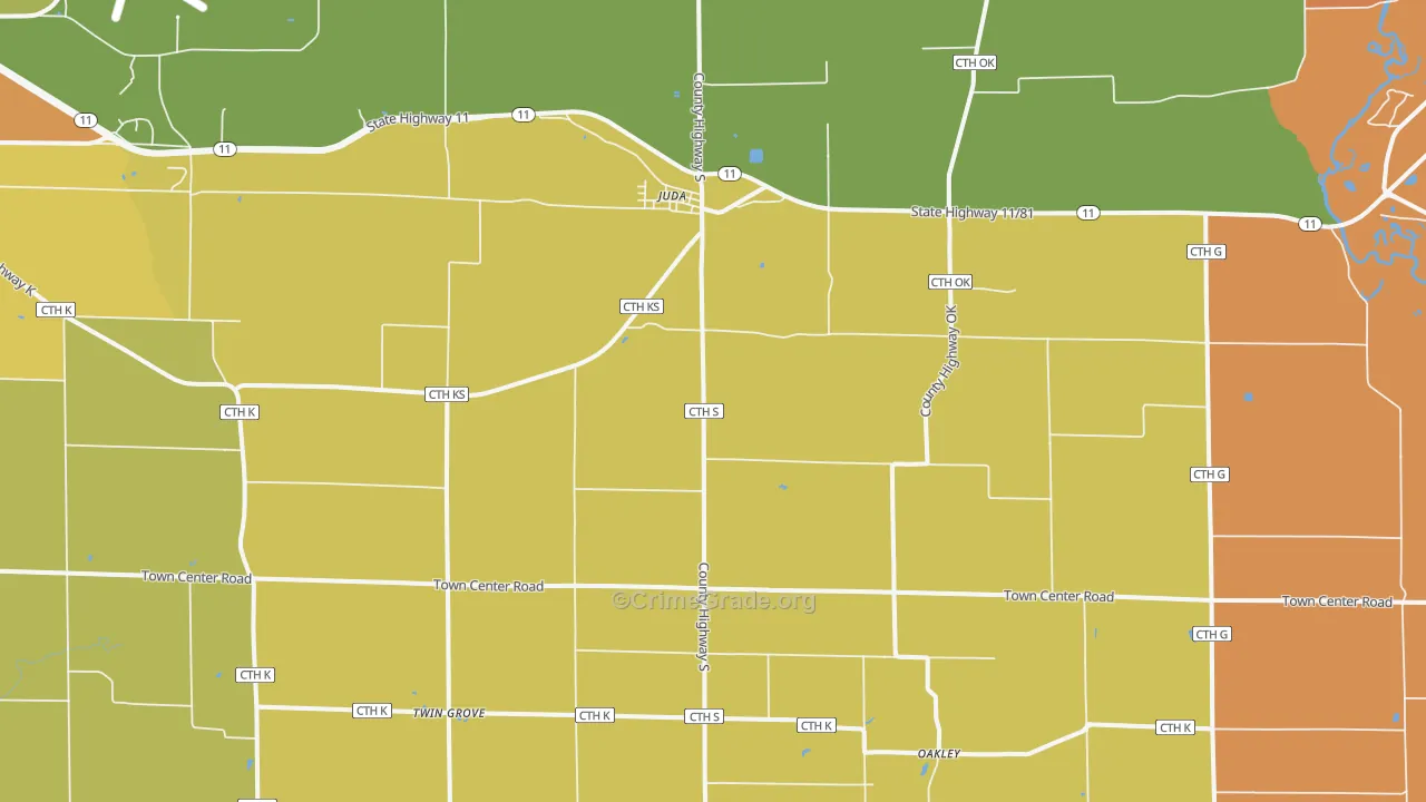 53550, WI Map of Theft Rates