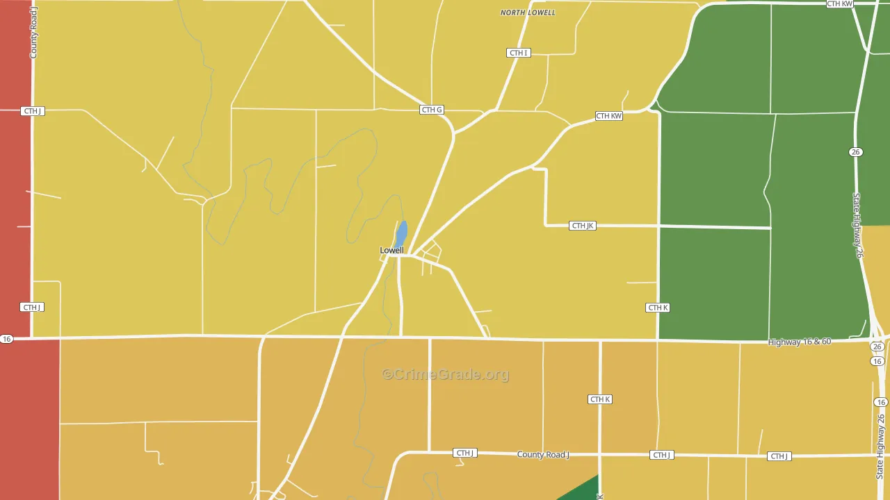 53557, WI Map of Theft Rates