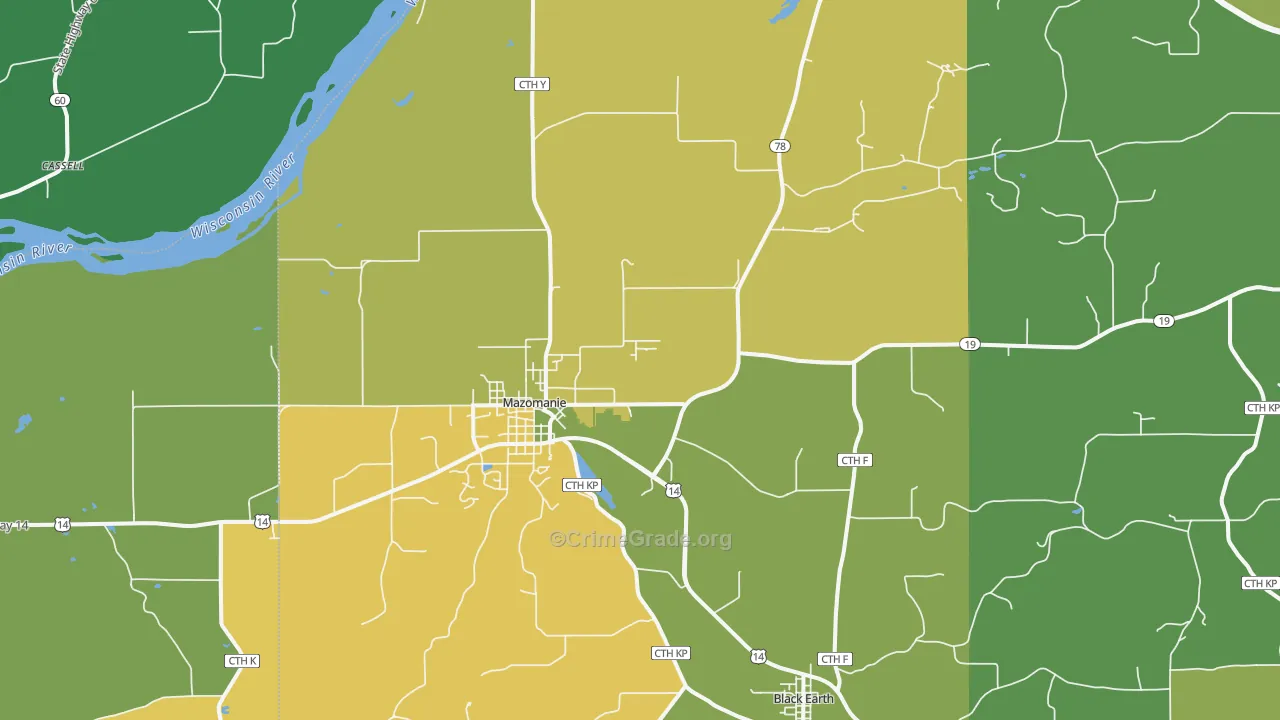 53560, WI Map of Theft Rates